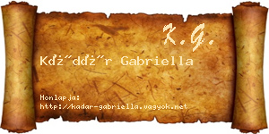 Kádár Gabriella névjegykártya